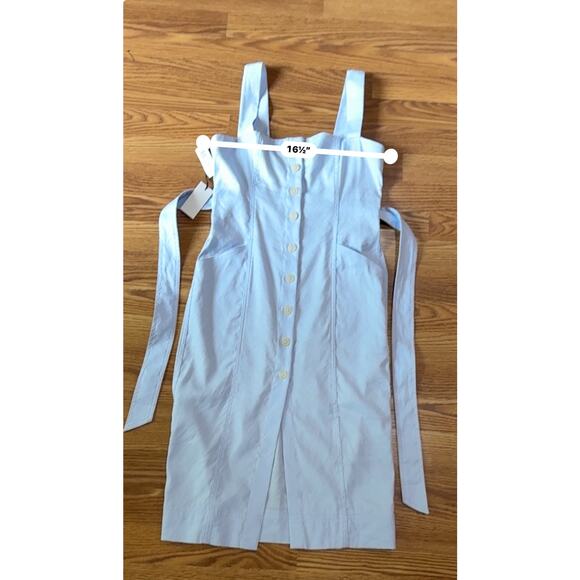 Aritzia Babaton baby blue Kofi Belted Button-Front Dress size 4 / small - Picture 4 of 12